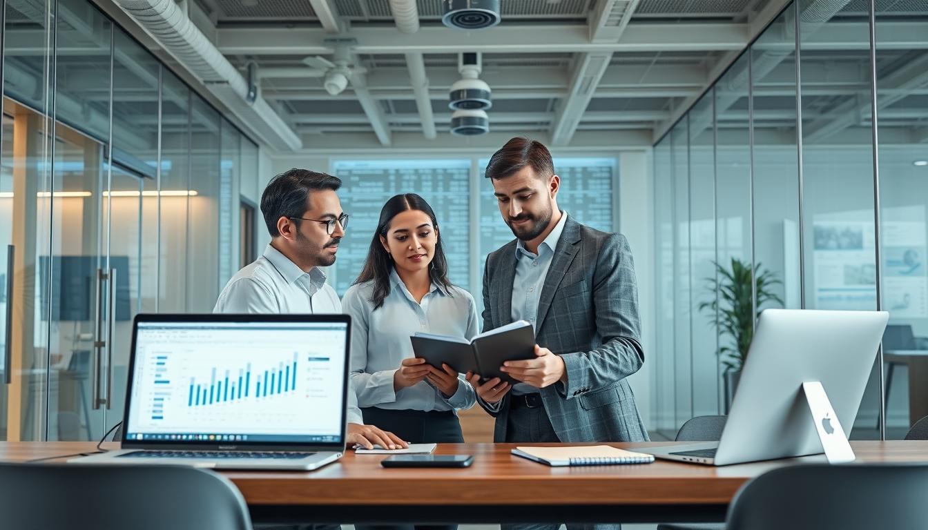 AI software company team and business technology strategy